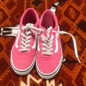 Vans Girl’s Bright Pink Canvas Sneakers